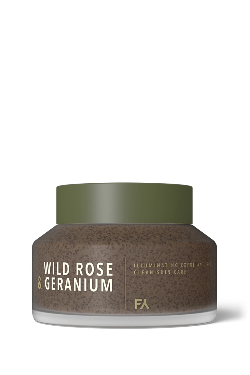 wild rose petals natural exfoliant jar by fields of yarrow