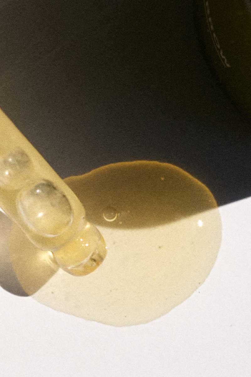 closeup of the texture of the c complex drops, a revitalizing serum for fine lines and wrinkles