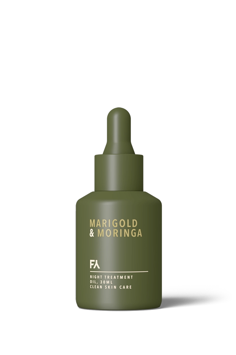 Marigold & Moringa night treatment, a product by fields of yarrow, for the Nighttime Skincare Routine for Acne