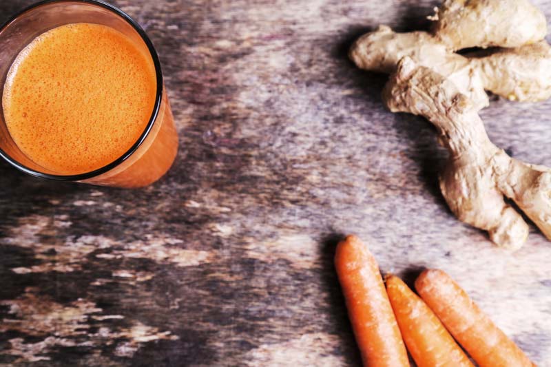 juicy carrot and ginger and orange superfood drink