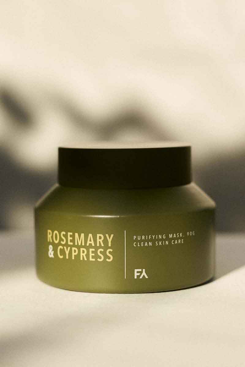 image of the facial mask by fields of yarrow made with rosemary and cypress