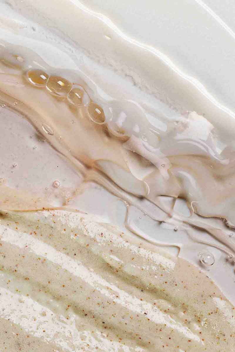 Decorative image showing a closeup of ingredients used in clean beauty